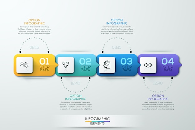 Modelo de infográfico de cronograma de negócios.