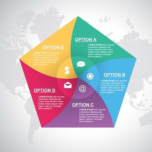 Modelo de infográfico de diagrama de ciclo moderno de obturador de etapas de negócios