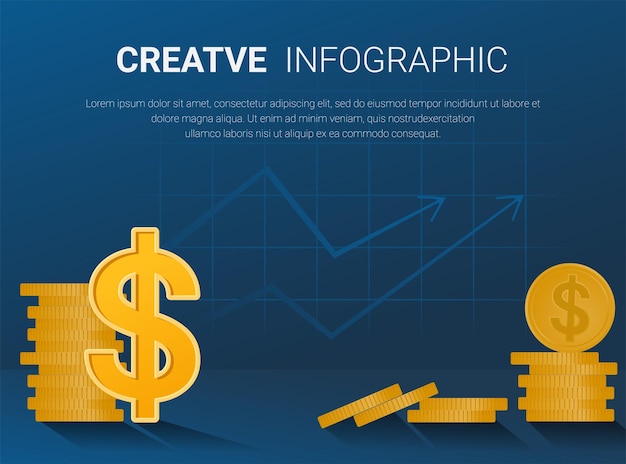 Modelo de infográfico de dólar americano