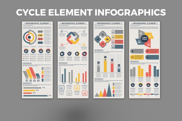 Modelo de infográfico de elemento de ciclo