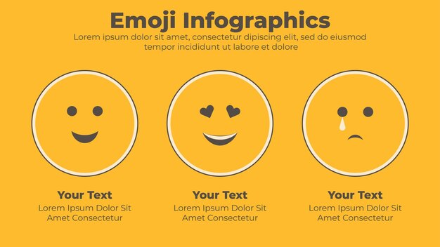 Modelo de infográfico de emojis