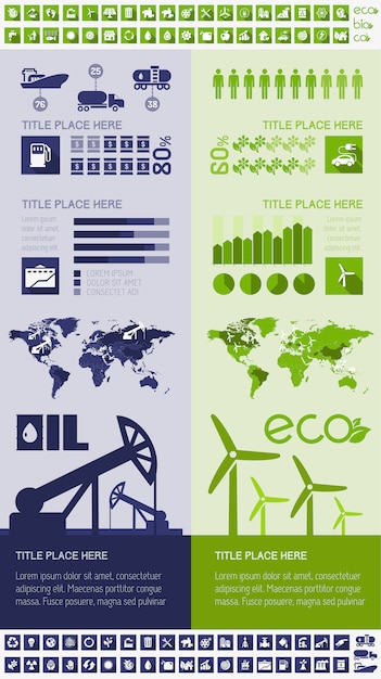 Vetor modelo de infográfico de indústria de petróleo