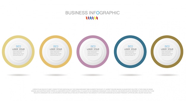Modelo de infográfico de negócios. 5 opções ou etapas