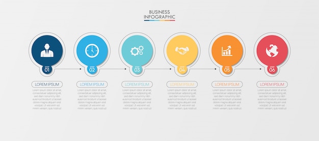 Modelo de infográfico de negócios apresentação com opções