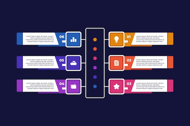 Modelo de infográfico de negócios colorido plano