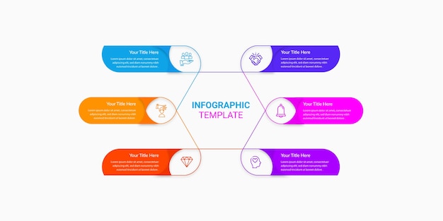 Modelo de infográfico de negócios colorido