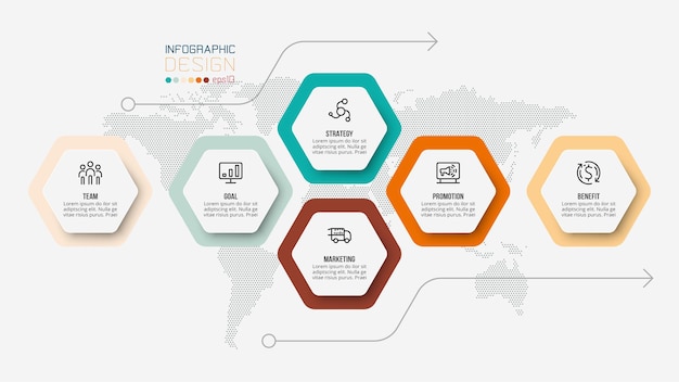 Modelo de infográfico de negócios com opções