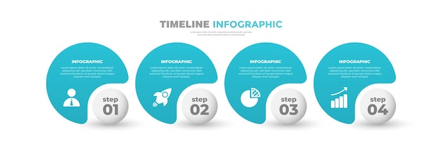 Modelo de infográfico de negócios de 4 etapas