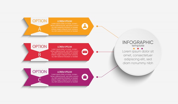 Modelo de infográfico de negócios de apresentação
