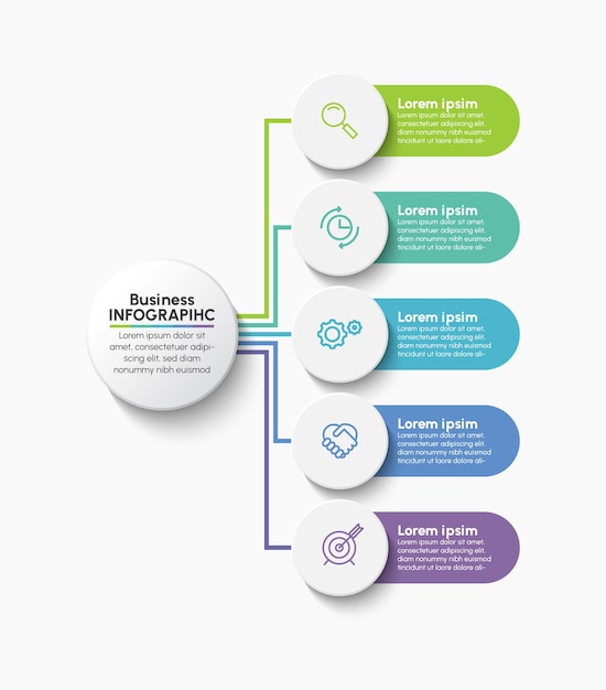 Modelo de infográfico de negócios de apresentação