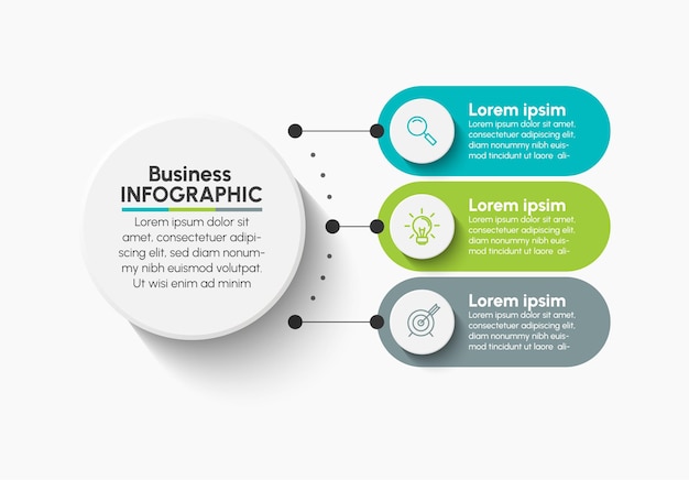 Modelo de infográfico de negócios de apresentação