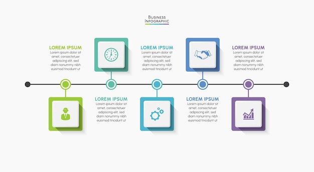 Modelo de infográfico de negócios de apresentação