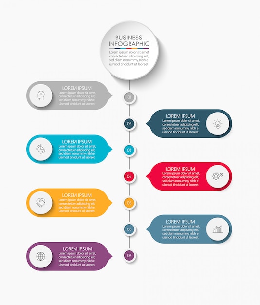 Vetor modelo de infográfico de negócios de apresentação.