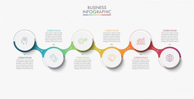 Vetor modelo de infográfico de negócios de apresentação