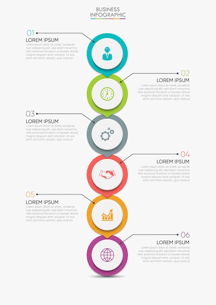 Vetor modelo de infográfico de negócios de apresentação