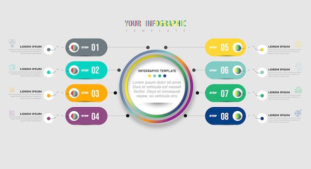 Modelo de infográfico de negócios de design de apresentação
