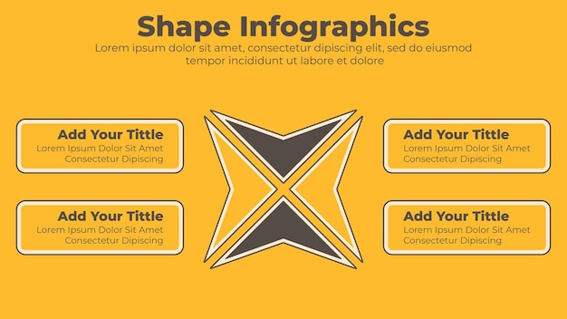 Modelo de infográfico de negócios de quatro etapas