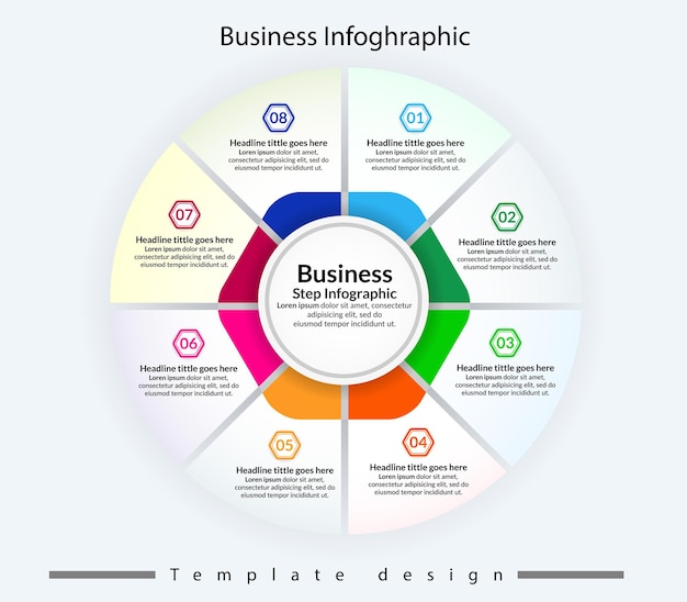 Modelo de infográfico de negócios moderno. elemento de apresentação infográfico de cronograma plano realista.