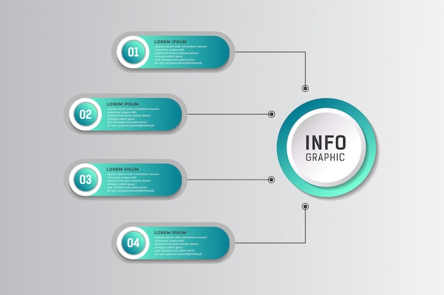 Modelo de infográfico de negócios passo