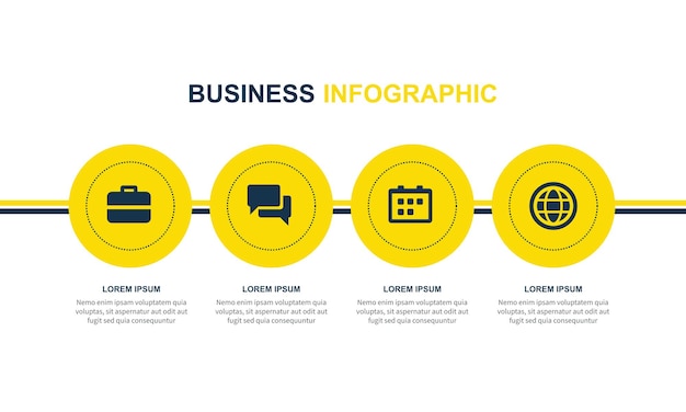 Vetor modelo de infográfico de negócios simples