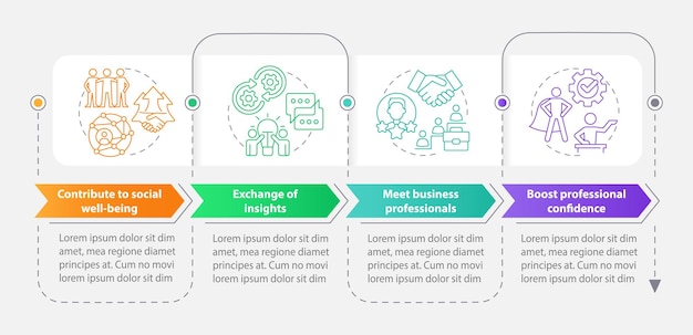 Modelo de infográfico de retângulo de crescimento de carreira de aumento de rede