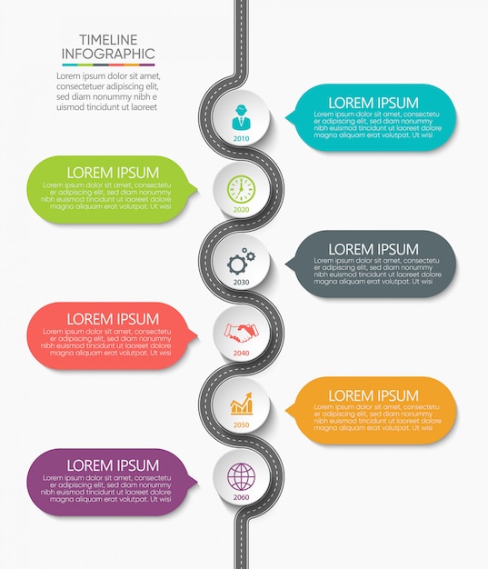 Modelo de infográfico de roteiro de negócios de apresentação