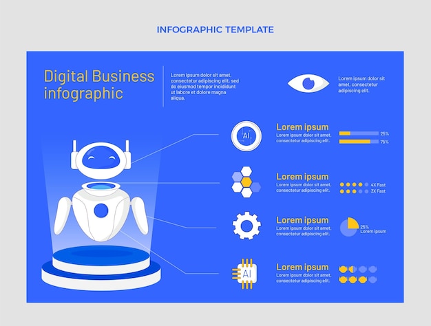 Vetor modelo de infográfico de tecnologia mínima de design plano