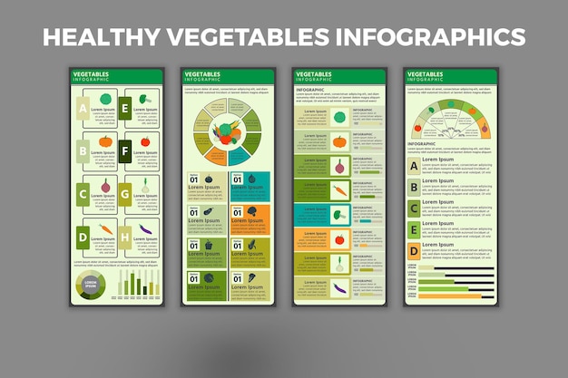 Modelo de infográfico de vegetais saudáveis