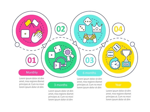 Modelo de infográfico de vetor de assinatura de jogos