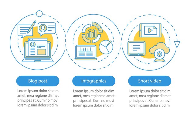 Modelo de infográfico de vetor de conteúdo de conscientização