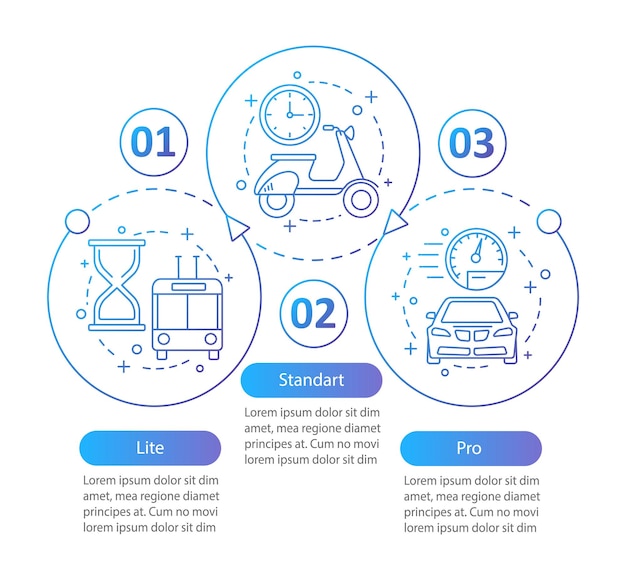 Modelo de infográfico de vetor de planos tarifários