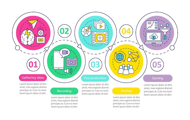 Modelo de infográfico de vetor de vlogging