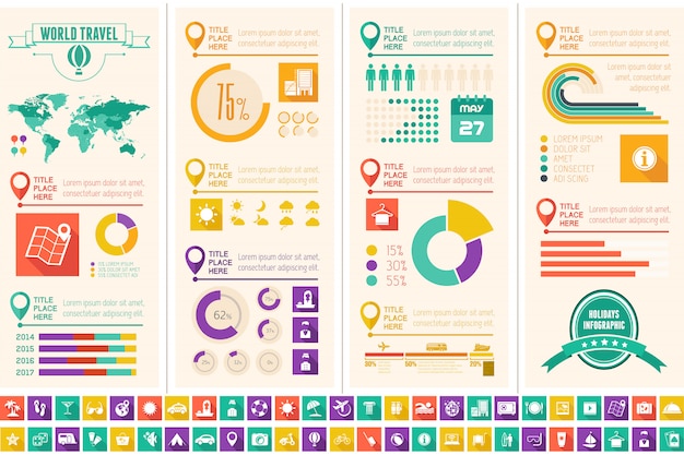 Modelo de infográfico de viagens.