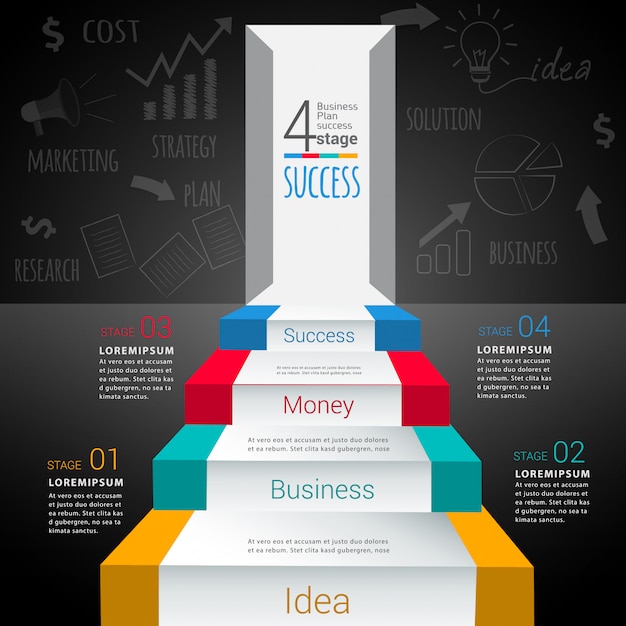 Modelo de infográfico moderno abstrato