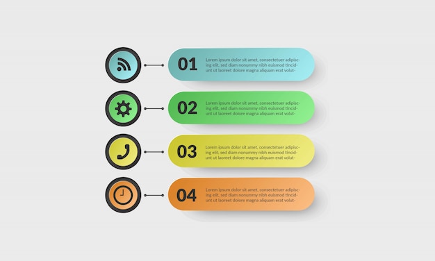 Modelo de infográfico moderno círculo colorido