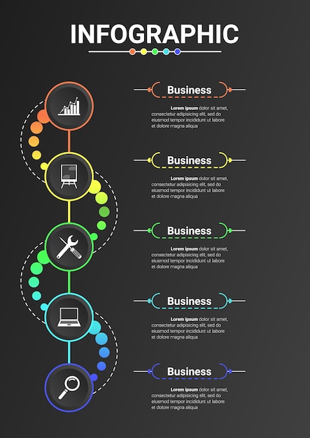 Vetor modelo de infográfico para os negócios. ilustração vetorial criativo
