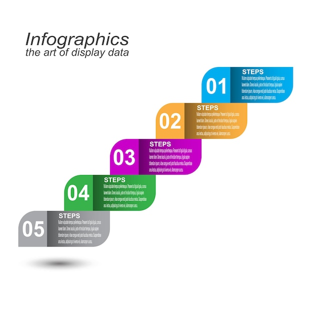 Modelo de infográfico para visualização de dados moderna e classificação e estatísticas