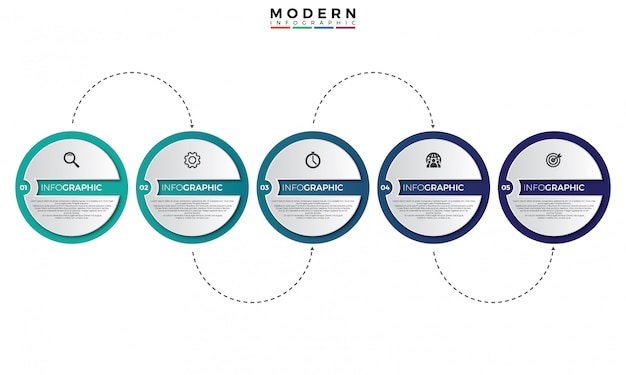 Modelo de infográfico timeline 3d