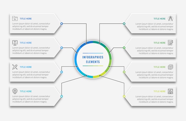 Modelo de infográficos com etiqueta