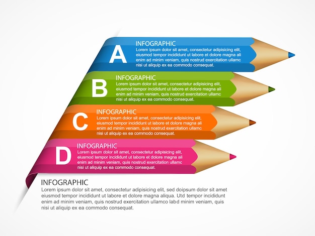 Modelo de infográficos com lápis.