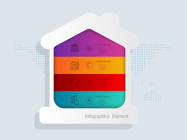 Modelo de infográficos de finanças domésticas para negócios e apresentação