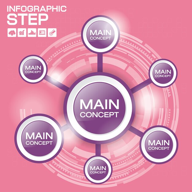 Modelo de infográficos de linha do tempo com opções, diagrama de processo