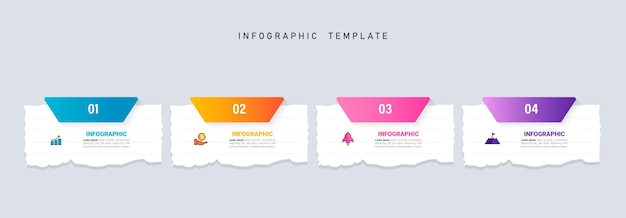 Modelo de infográficos de negócios de etapas