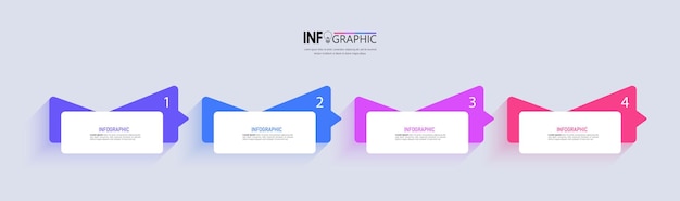 Modelo de infográficos de negócios de quatro etapas