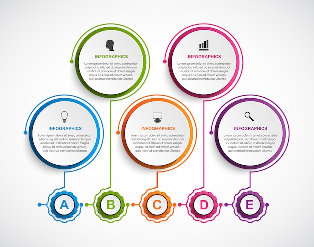 Modelo de infográficos de opções abstratas.