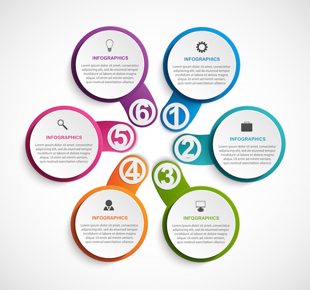 Modelo de infográficos de opções abstratas.