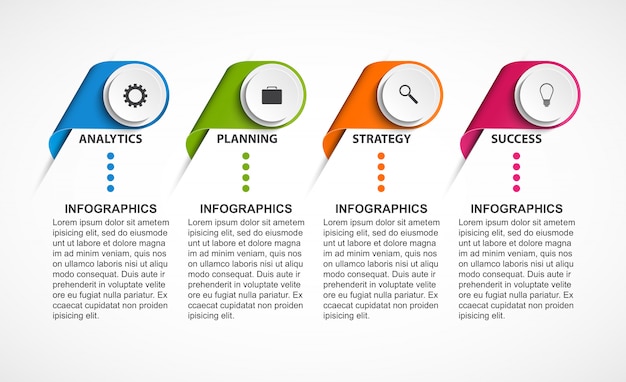 Modelo de infográficos de opções abstratas.