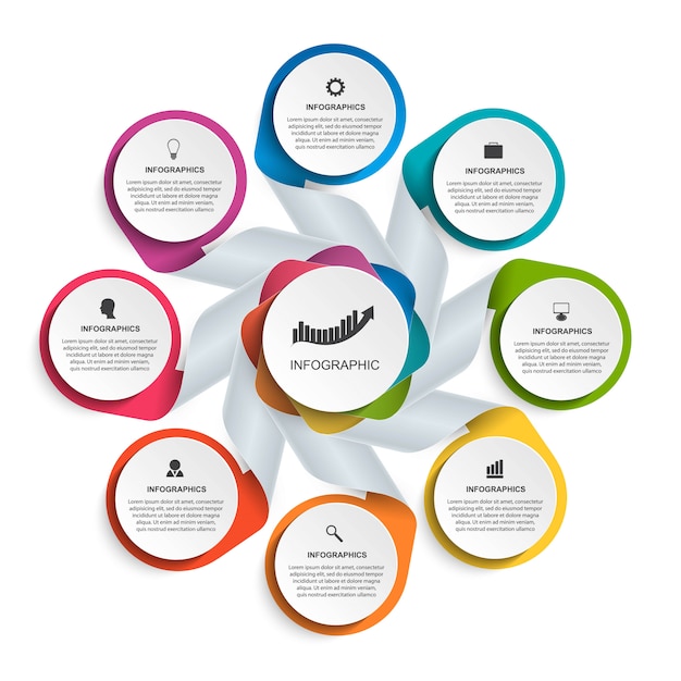 Modelo de infográficos de opções abstratas