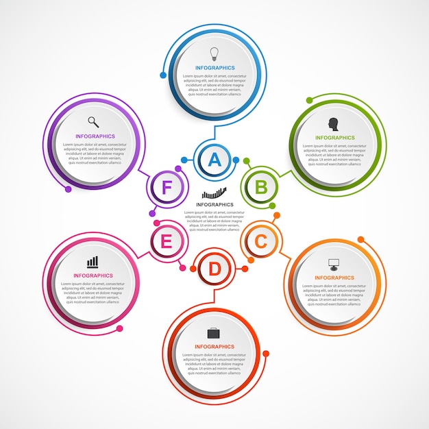 Modelo de infográficos de opções abstratas