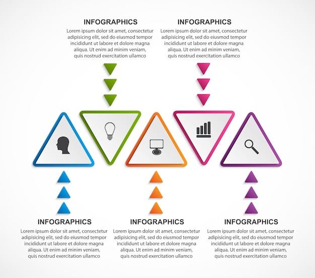 Modelo de infográficos de opções abstratas.